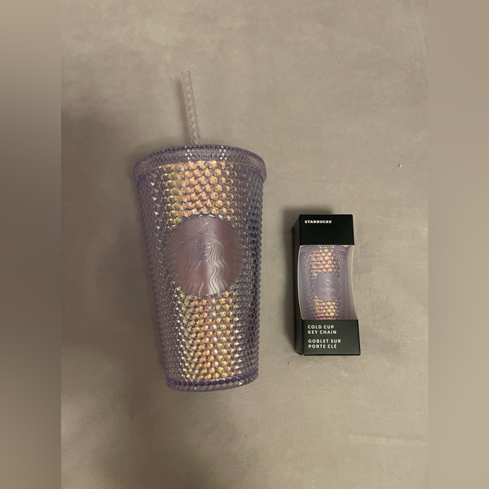 Starbucks Unicorn Studded Grande tumbler and Keychain